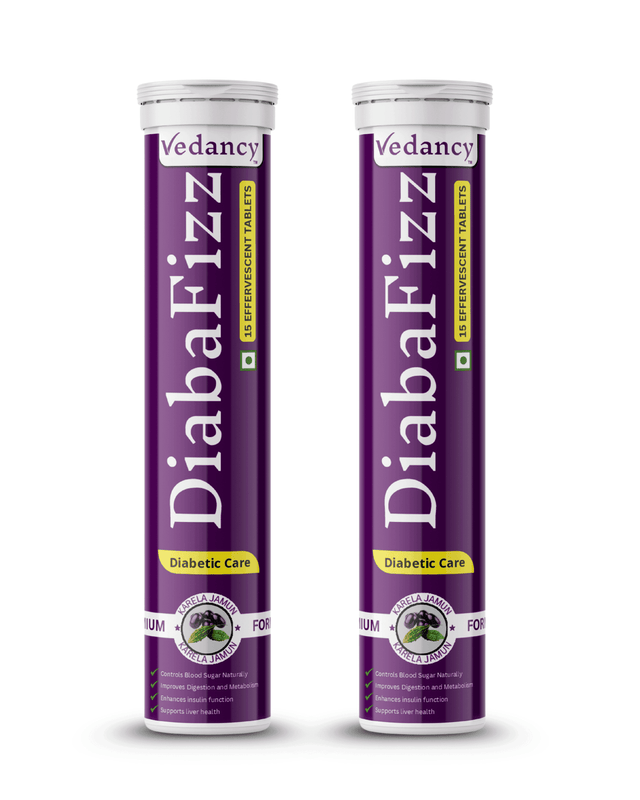 Diabafizz – Herbal Blood Sugar Wellness Effervescent Tablets | Jamun, Karela & 9 Ayurvedic Herbs | Sugar-Free, Vegan, Non-GMO | 15 Tabs - Vedancy