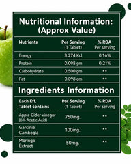 Apple Cider Vinegar with Mother 6% Acetic Acid and Moringa leaf extract for fat oxidation