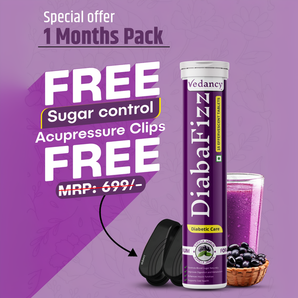 Diabafizz – Herbal Blood Sugar Wellness Effervescent Tablets | Jamun, Karela & 9 Ayurvedic Herbs | Sugar-Free, Vegan, Non-GMO | 15 Tabs