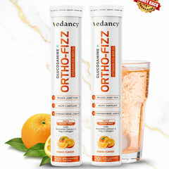 Vedancy OrthoFizz Effervescent Tablets for Joint Pain Relief | Glucosamine 750mg, Chondroitin, Vitamin D3, Veg Collagen, Boswellia & Turmeric Extract | Strengthens Bones, Improves Mobility & Flexibility | Orange Flavor | Sugar-Free