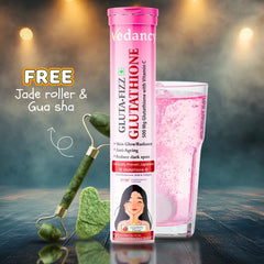 Vedancy GlutaFizz Effervescent Tablets with Opitac™ Japanese Glutathione 500mg, Vitamin C, Hyaluronic Acid, Biotin & Veg Collagen