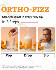 Vedancy OrthoFizz Effervescent Tablets for Joint Pain Relief | Glucosamine 750mg, Chondroitin, Vitamin D3, Veg Collagen, Boswellia & Turmeric Extract | Strengthens Bones, Improves Mobility & Flexibility | Orange Flavor | Sugar-Free