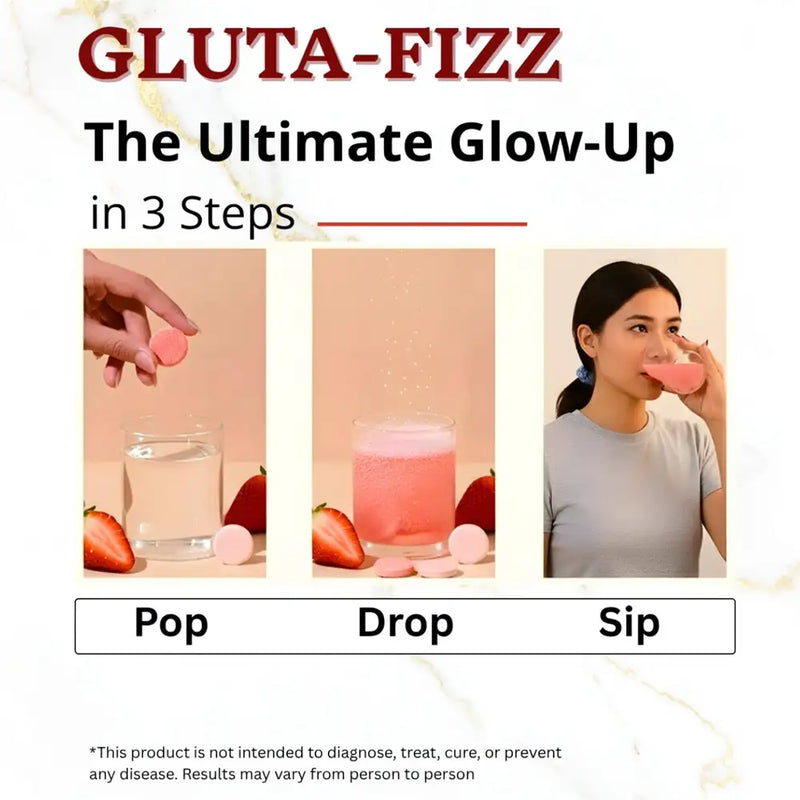 Vedancy GlutaFizz Effervescent Tablets with Opitac™ Japanese Glutathione 500mg, Vitamin C, Hyaluronic Acid, Biotin & Veg Collagen