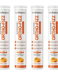 Vedancy OrthoFizz Effervescent Tablets for Joint Pain Relief | Glucosamine 750mg, Chondroitin, Vitamin D3, Veg Collagen, Boswellia & Turmeric Extract | Strengthens Bones, Improves Mobility & Flexibility | Orange Flavor | Sugar-Free