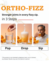 Vedancy OrthoFizz - Effervescent Tablets for Joint Pain Relief | Glucosamine 750mg, Chondroitin, Vitamin D3, Veg Collagen, Boswellia & Turmeric Extract | Strengthens Bones, Improves Mobility & Flexibility | Orange Flavor | Sugar-Free
