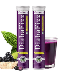 Diabafizz – Herbal Blood Sugar Wellness Effervescent Tablets | Jamun, Karela & 9 Ayurvedic Herbs | Sugar-Free, Vegan, Non-GMO | 15 Tabs