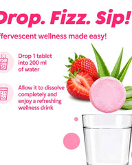 Step by step guide to dissolve effervescent tablet in water for daily skin radiance