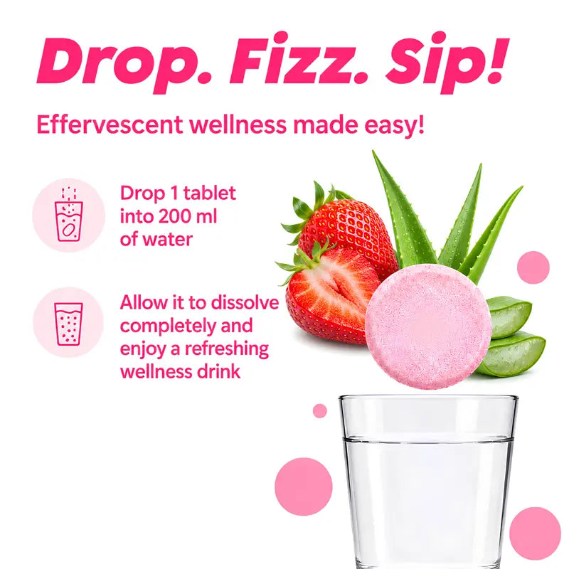 Step by step guide to dissolve effervescent tablet in water for daily skin radiance
