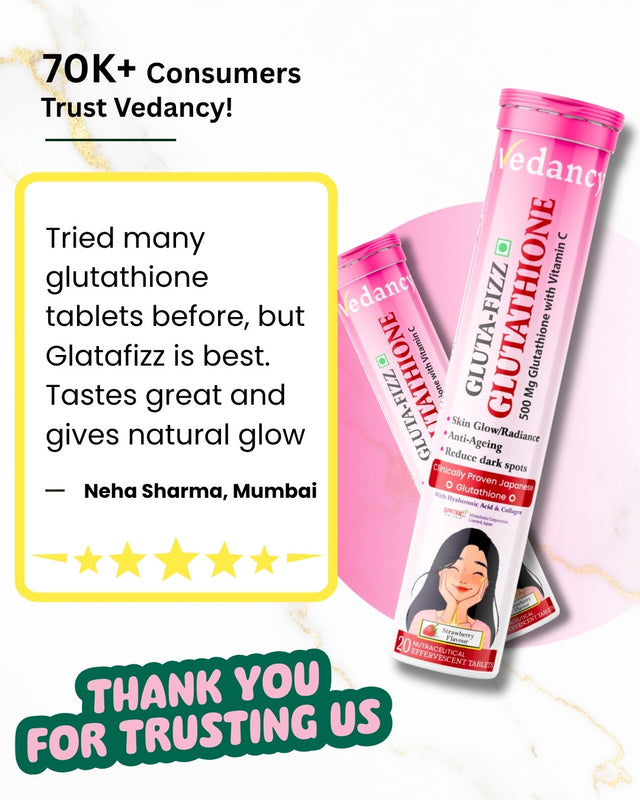 Vedancy GlutaFizz Effervescent Tablets with Opitac Japanese Glutathio Vedancy GlutaFizz Effervescent Tablets with Opitac Japanese Glutathio