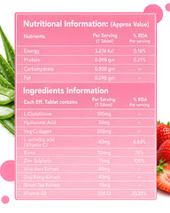 Vedancy GlutaFizz Effervescent Tablets with Opitac™ Japanese Glutathione 500mg, Vitamin C, Hyaluronic Acid, Biotin & Veg Collagen