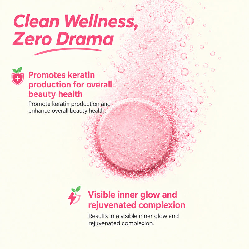 Vedancy GlutaFizz Effervescent Tablets with Opitac™ Japanese Glutathione 500mg, Vitamin C, Hyaluronic Acid, Biotin & Veg Collagen
