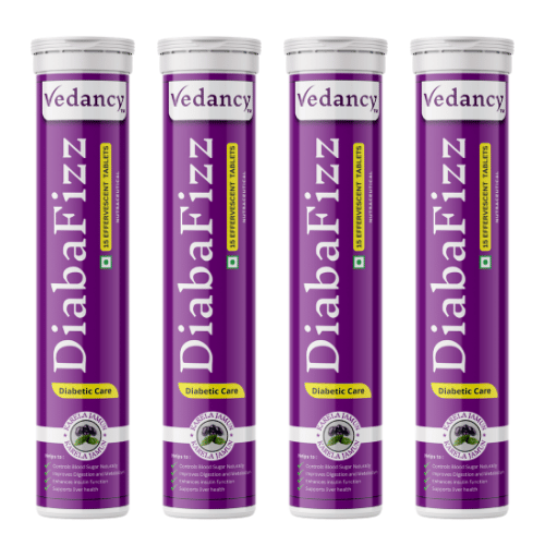 Vedancy Diabafizz sugar free herbal tablets tube with effervescent metabolic drink