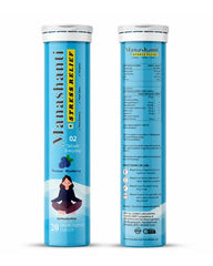 Vedancy Manashanti stress relief tablets tube with refreshing calming herbal drink