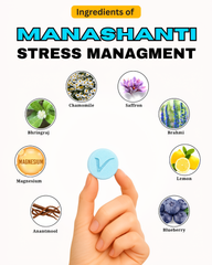 Vedancy Manashanti – Herbal Stress Support Effervescent Tablets | Blueberry Flavor | Non-Drowsy | Plant-Based & Organic | 20 Tabs