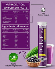 Diabafizz – Herbal Blood Sugar Wellness Effervescent Tablets | Jamun, Karela & 9 Ayurvedic Herbs | Sugar-Free, Vegan, Non-GMO | 15 Tabs - Vedancy